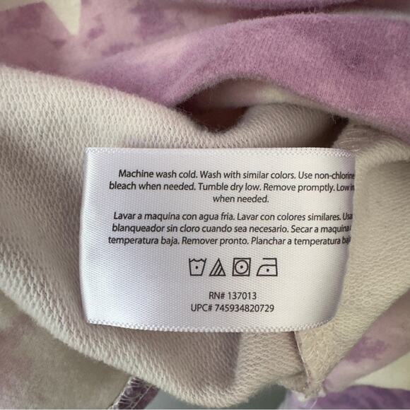 Wildfox Star Print Sweatshirt Crew Neck Long Sleeve Slit Hem Casual Stretch EUC - Picture 9 of 10